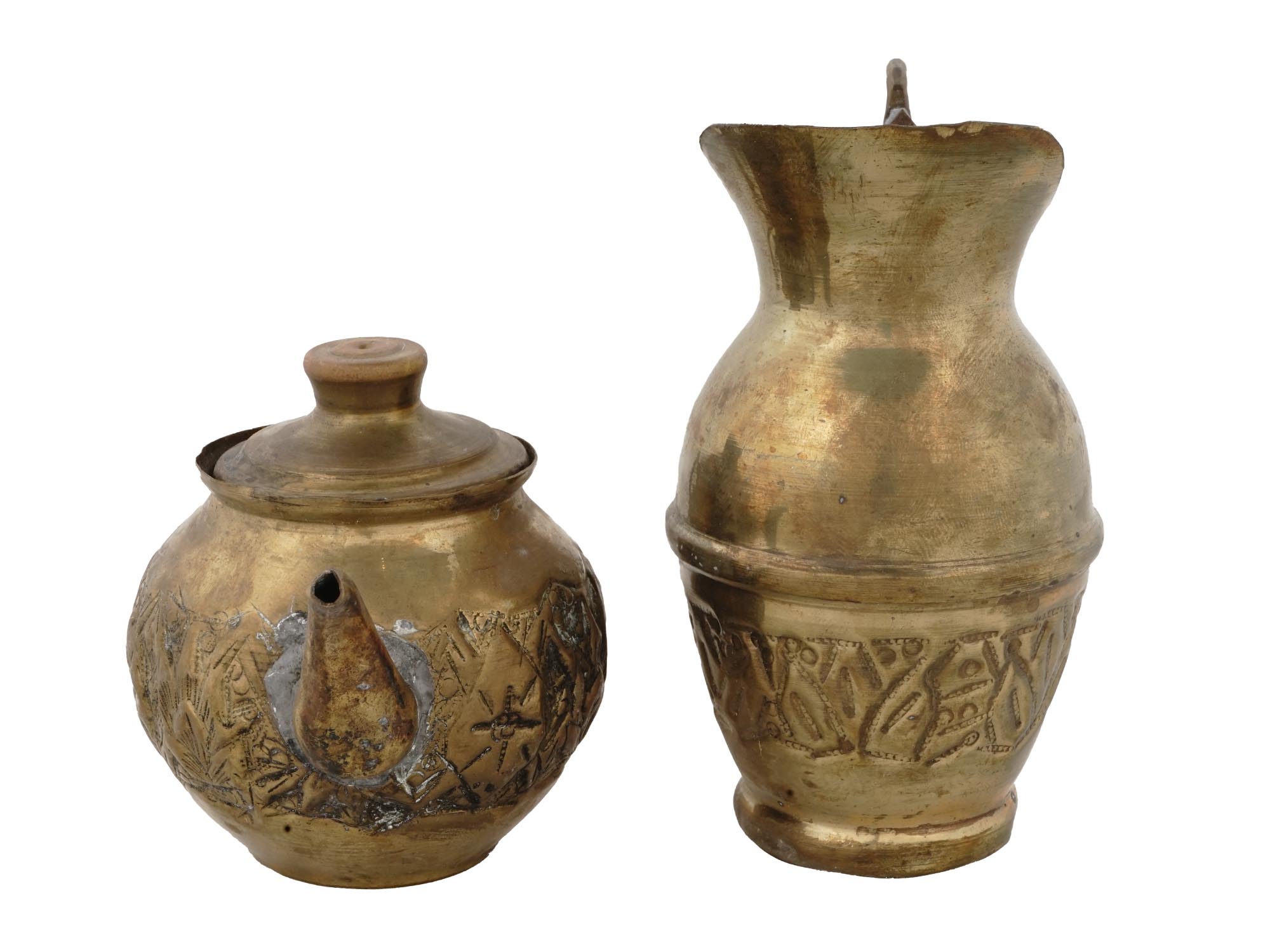 ANTIQUE EARLY 20TH C. PERSIAN BRASS SAMOVAR SET PIC-7